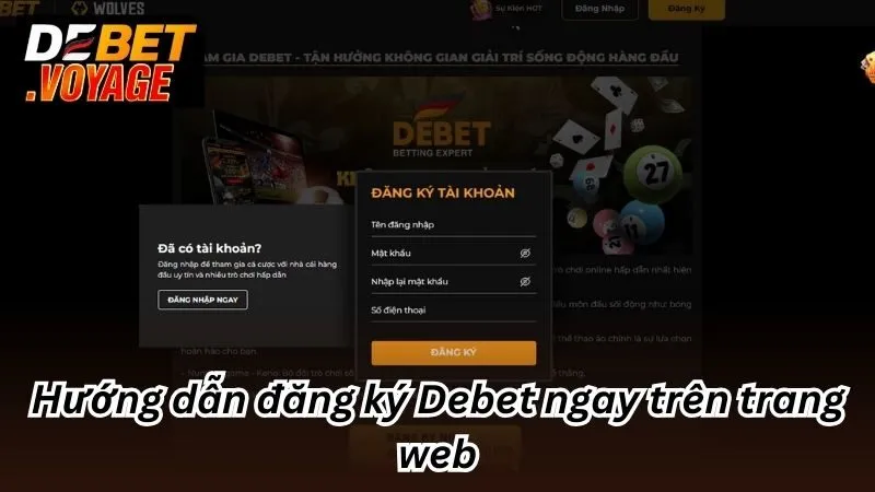 Hướng dẫn đăng ký Debet ngay trên trang web